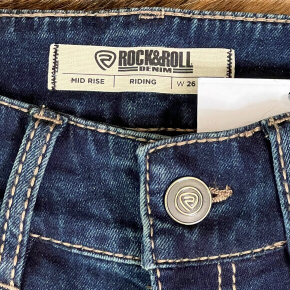 Rock & Roll Denim Midrise Stretch Bootcut Women's Riding Jeans (26x34) NEW - Picture 11 of 11
